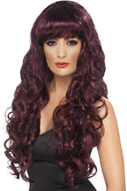 Women's Long Dark Brown Curly Costume Wig