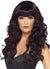 Deep purple Wine coloured long curly women's glamour wig with fringe main image