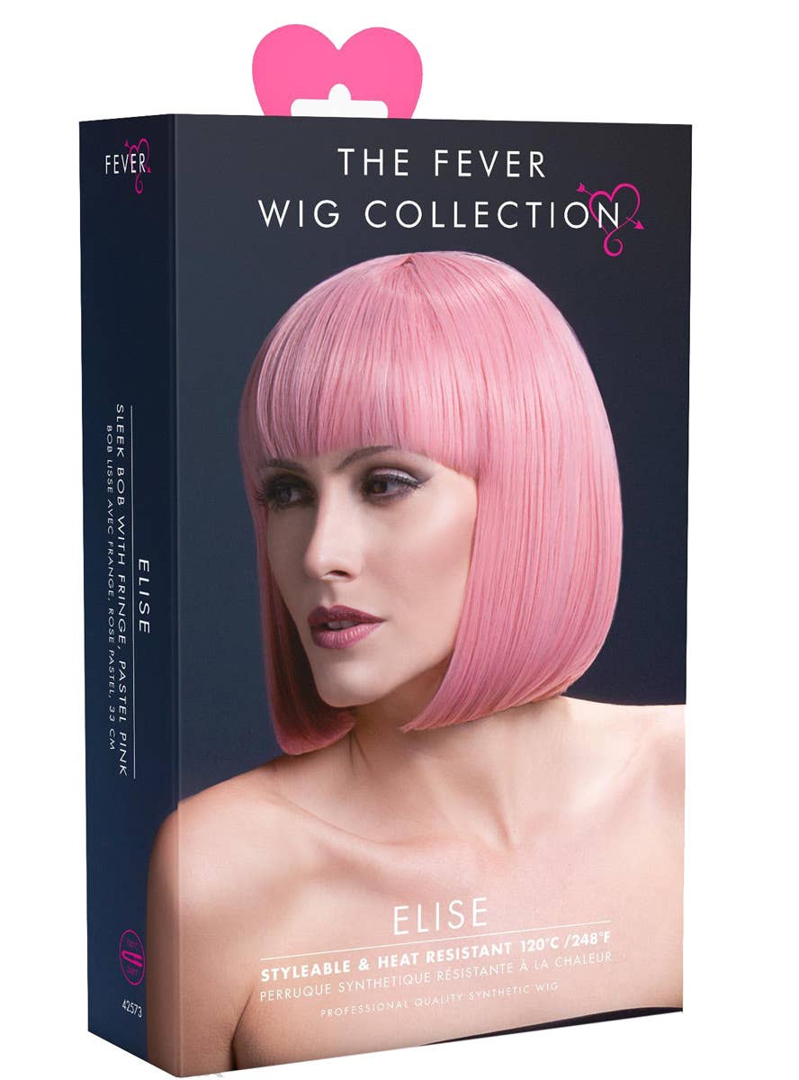 Elise, Light Pink Deluxe Women's Bob Wig, Heat Resistent Fashion Wig - Packaging View