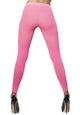Opaque Fluro Pink Footless Costume Tights Back View