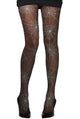 Women's Full Length Black Opaque Spiderweb Print Costume Stockings - Main Image