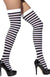 Image of Striped Thigh High Opaque Stockings