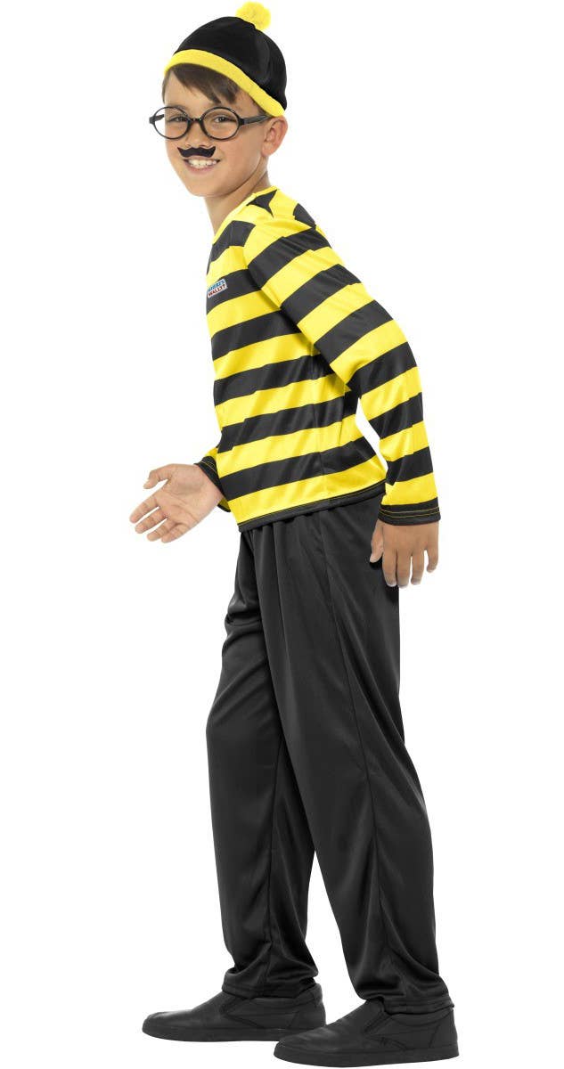 Boys Yellow and Black Where's Wally Odlaw Book Week Costume Side Image