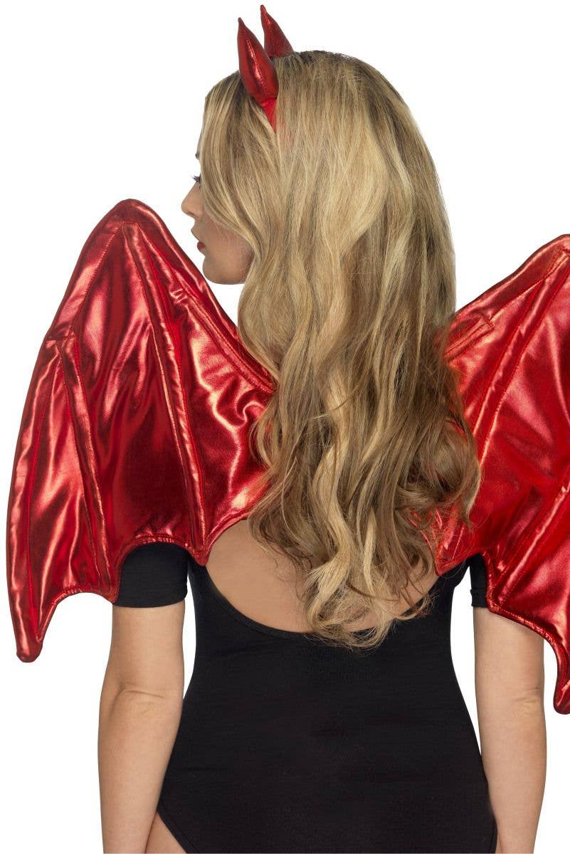 Red Devil Adult's Wings and Horns Costume Accessory Kit Back Image