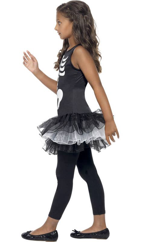 Skeleton Ribcage Gir's Black Tutu Costume Dress Side