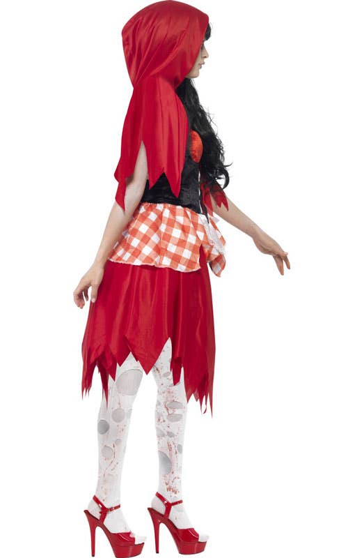 Women's Little Red Riding Hood Zombie Halloween Costume Side Image