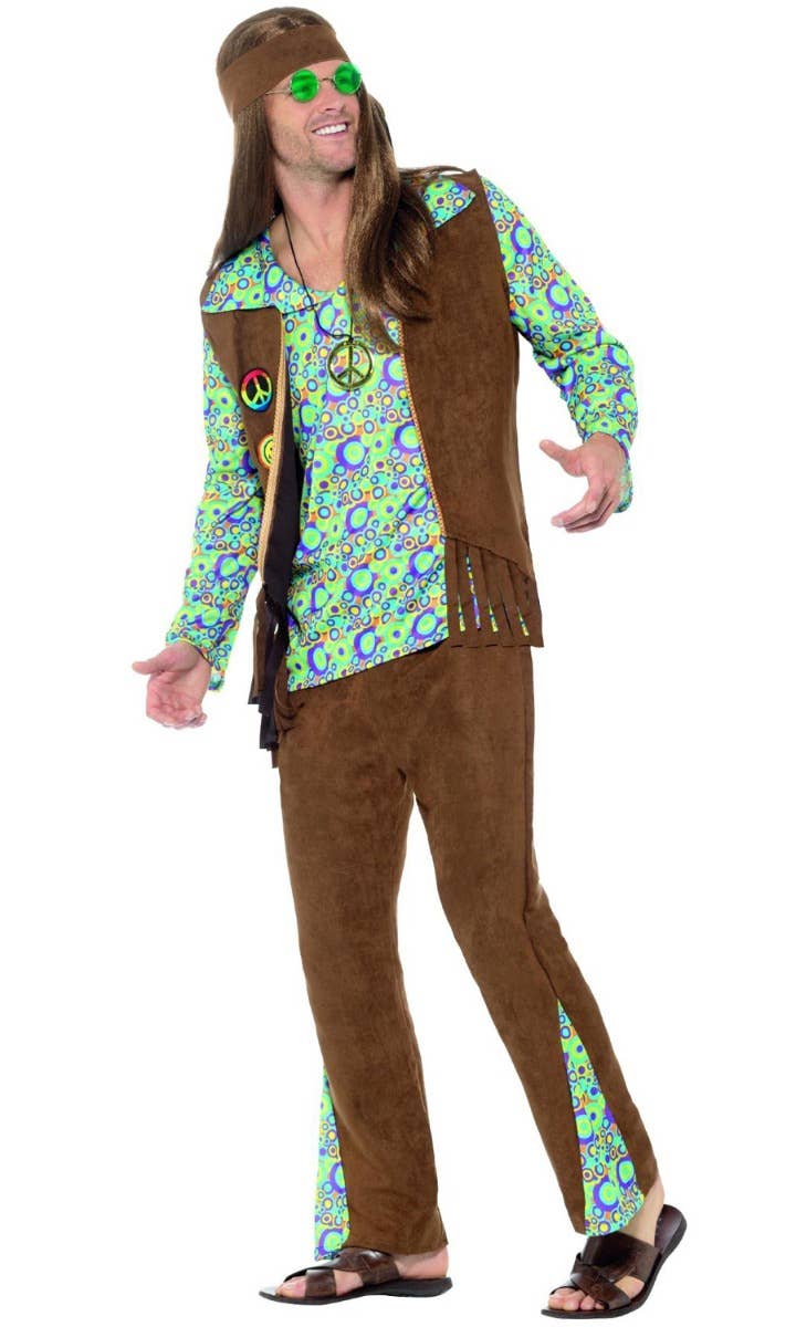 Men's Groovy 60's Hippie Fancy Dress Costume Alternate View Image
