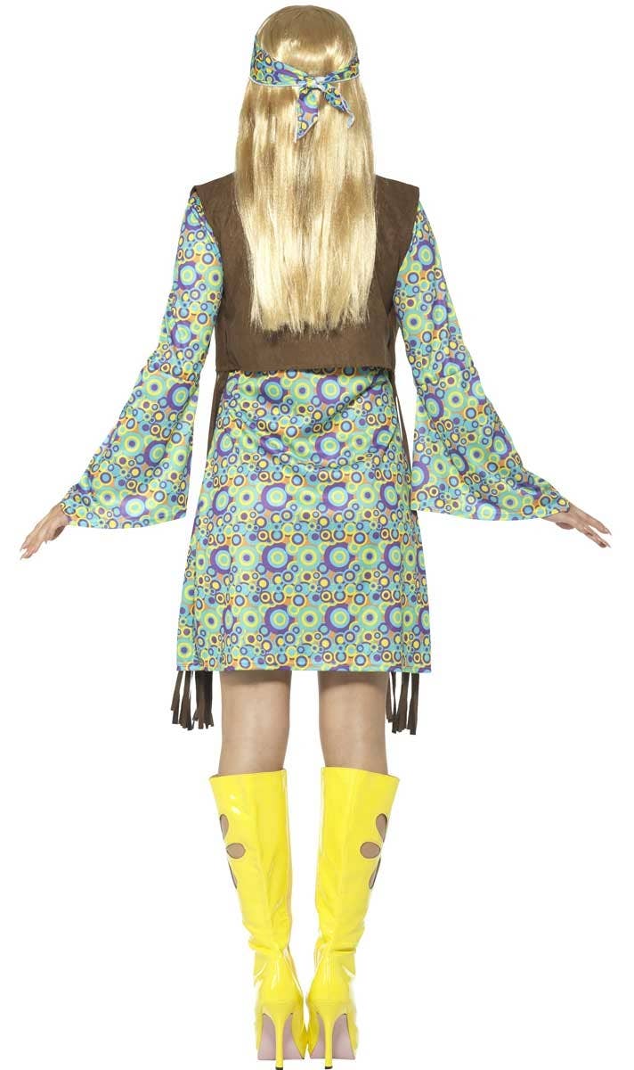 Women's Groovy Hippie Chick 60s Costume - Back View