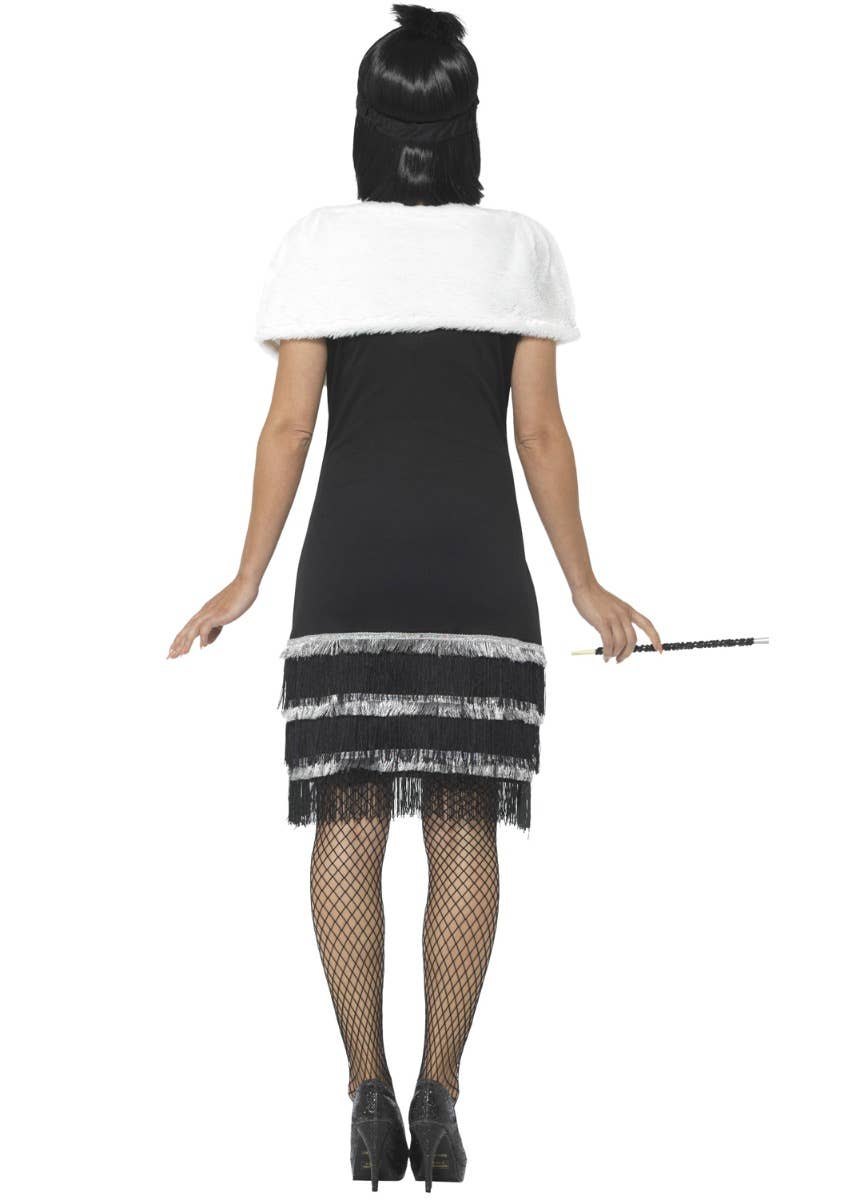 Womens Black Flapper Costume - Back Image