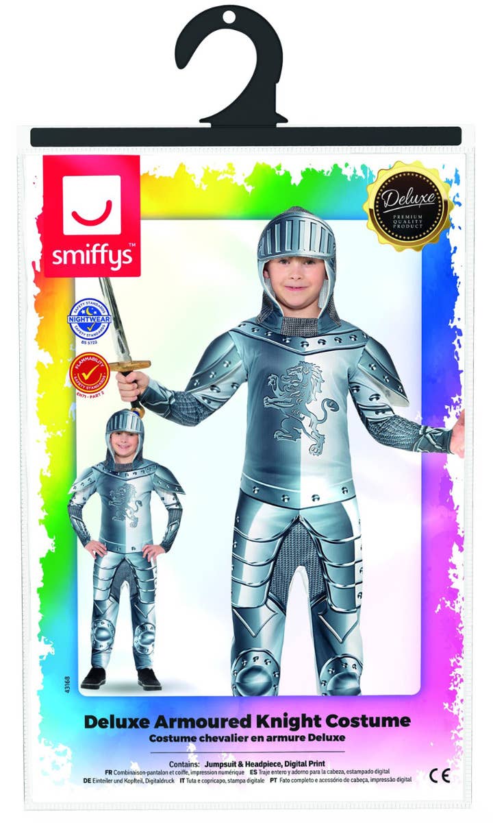 Kids Armoured Knight Printed Jumpsuit Costume - Package Image