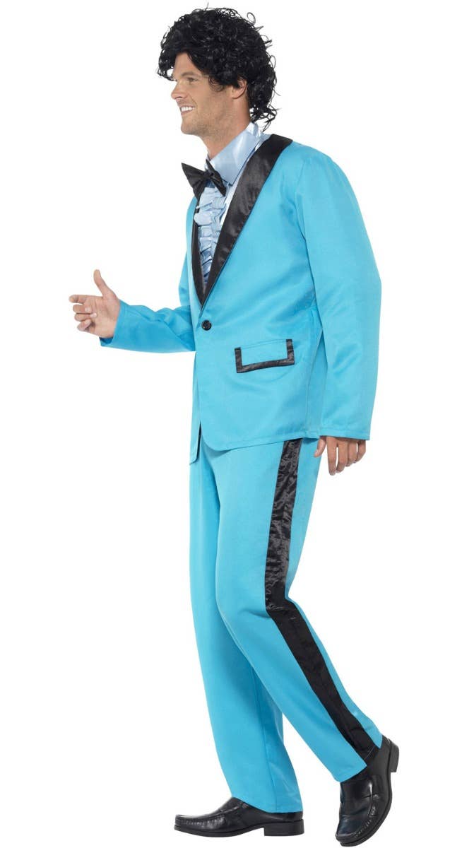 Prom King Men's 1980's Blue Tuxedo Costume - Side