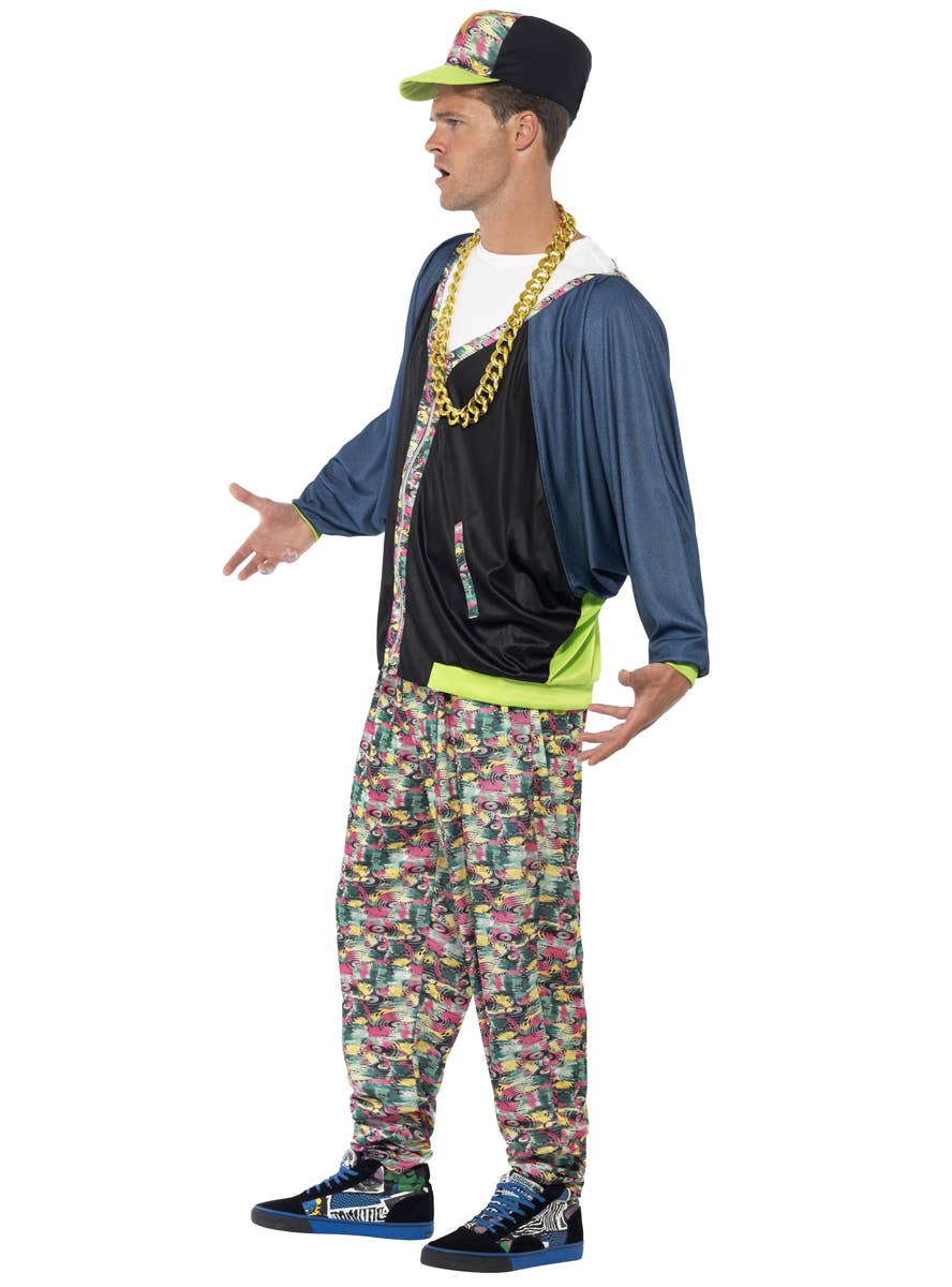 Mens Hip Hop 80s Dress Up Costume - Side Image