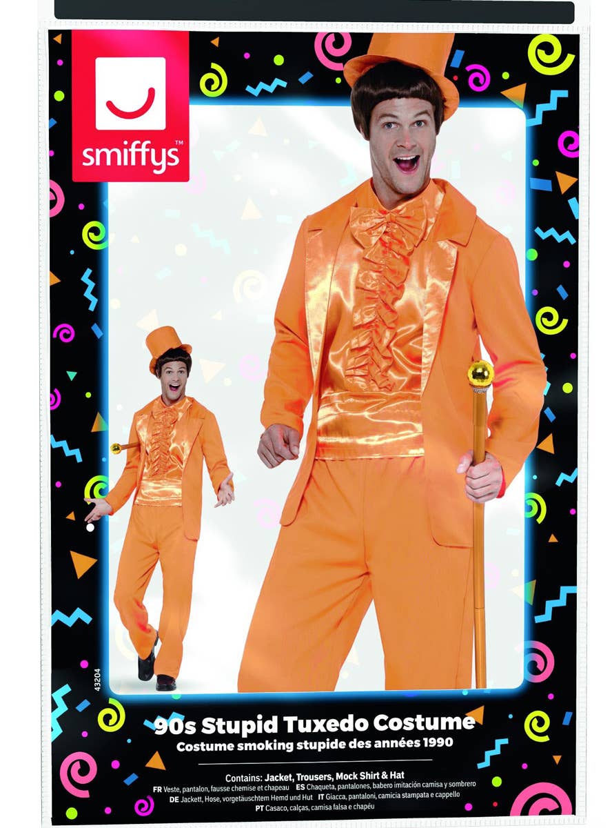 Men's Orange Dumb and Dumber Tuxedo Costume - Packaging Image