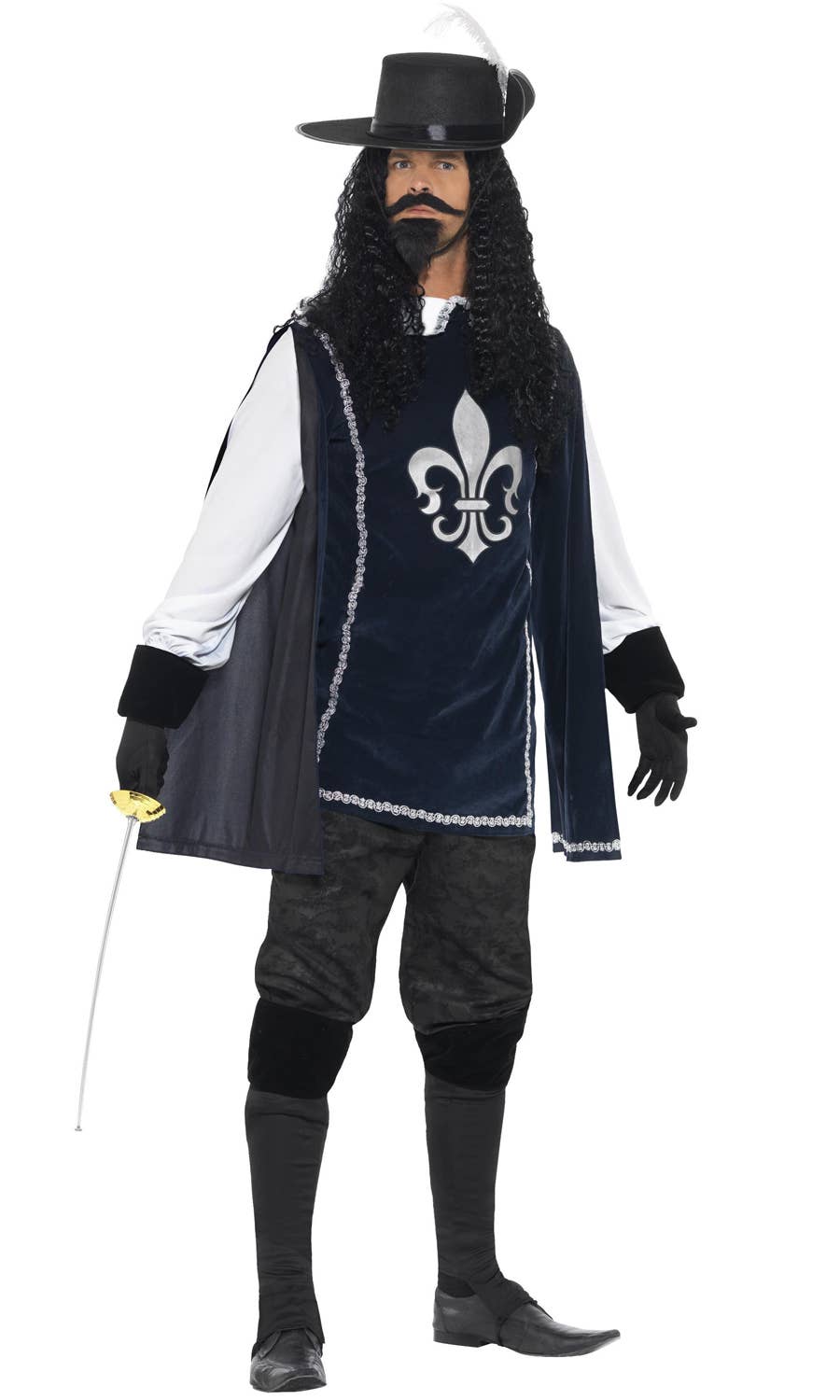 Men's blue Musketeer French Historical Book Week Costume Alt Image