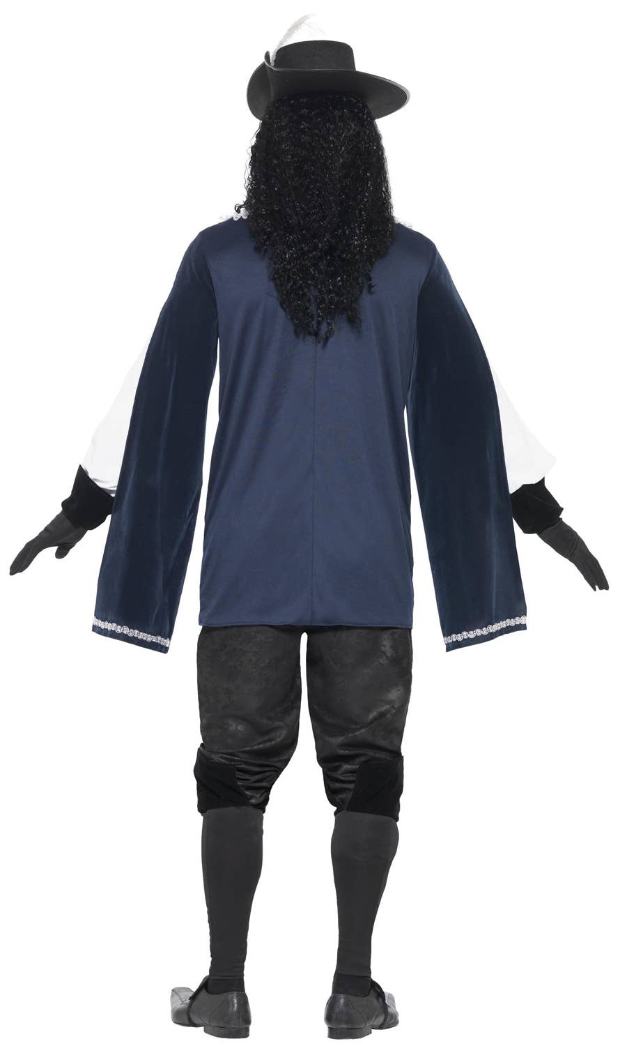 Men's blue Musketeer French Historical Book Week Costume Back Image