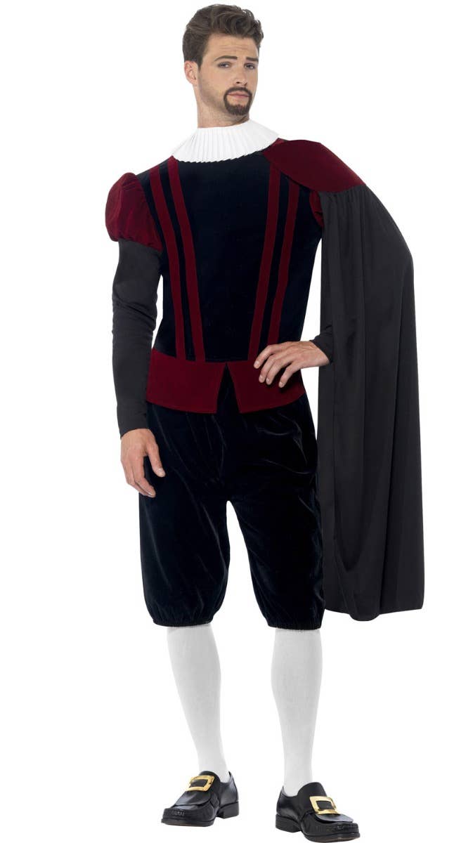Men's Tudor Lord Medieval Deluxe Fancy Dress Costume Front Image
