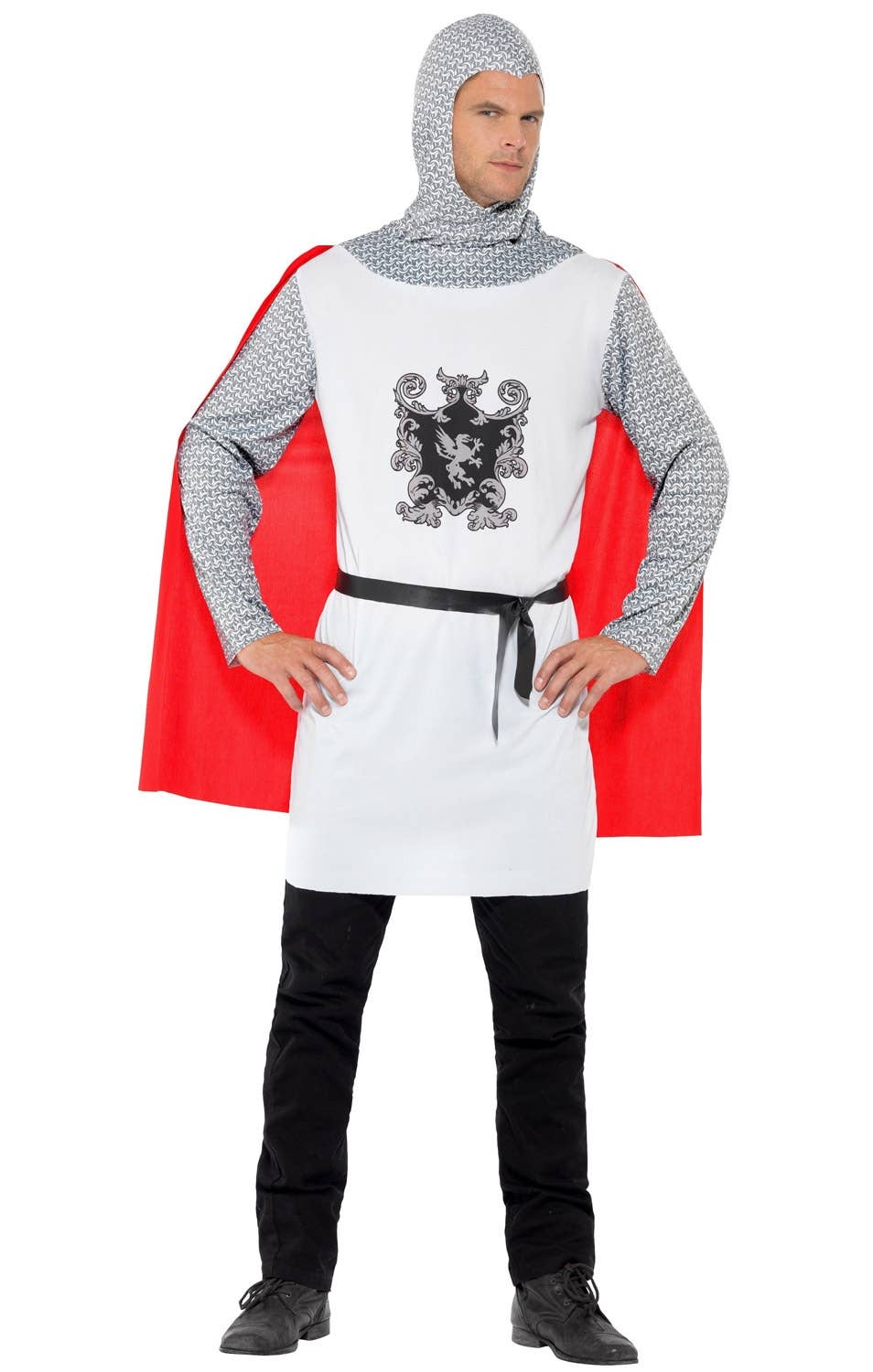 Men's Medieval Knight Fancy Dress Costume Side View