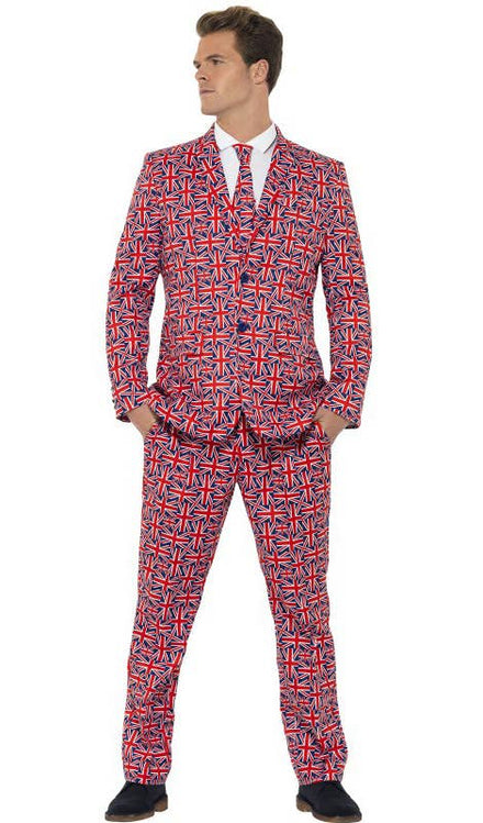 Men's Union Jack Stand Out Flag Costume Suit Front Image