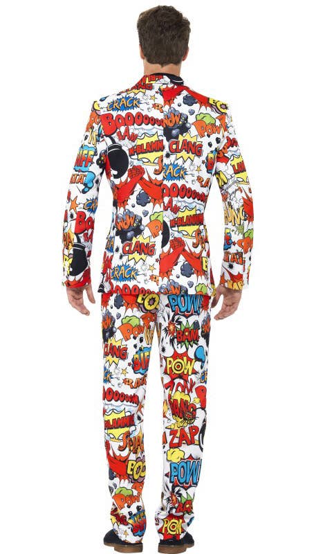 Men's Stand Out Comic Strip Suit Back View