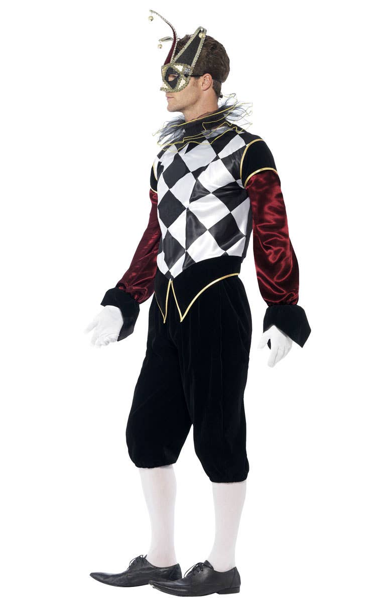 Men's Gothic Harlequin Halloween Costume Side View