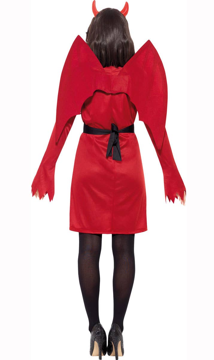 Women's Hellfire Red Devil Haloween Costume Back View