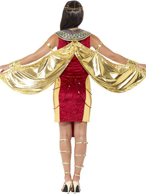 Womens Deluxe Egyptain Goddess Costume with Wings - Back View