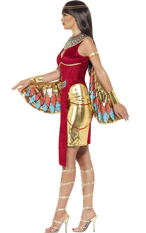 Womens Deluxe Egyptain Goddess Costume with Wings - Side View