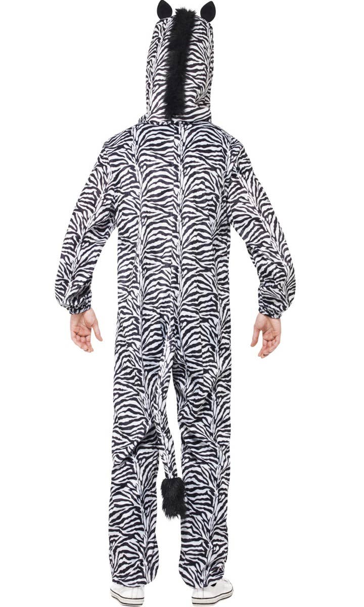 Adult's Zebra Onesie Fancy Dress Costume Back Image