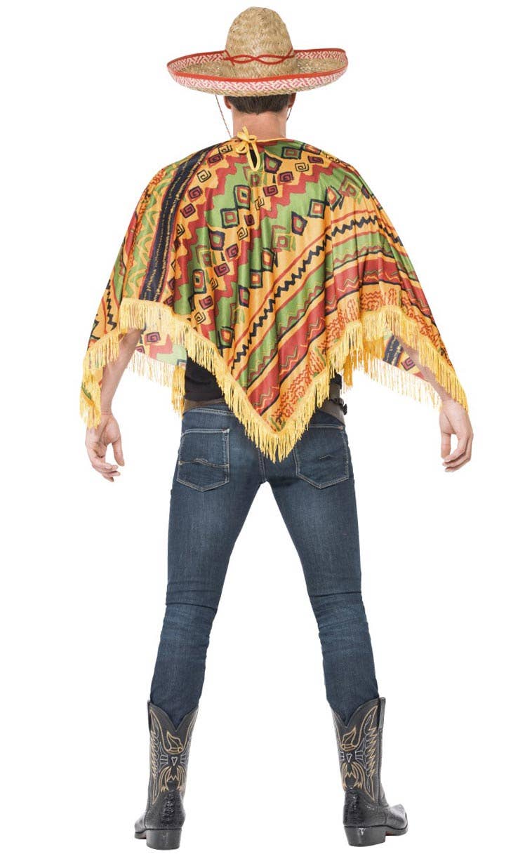 Men's Mexican Poncho Men's Wild West Costume Back