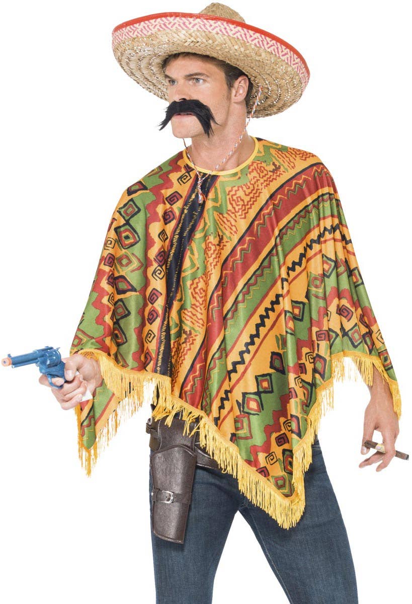 Men's Mexican Poncho Men's Wild West Costume Front