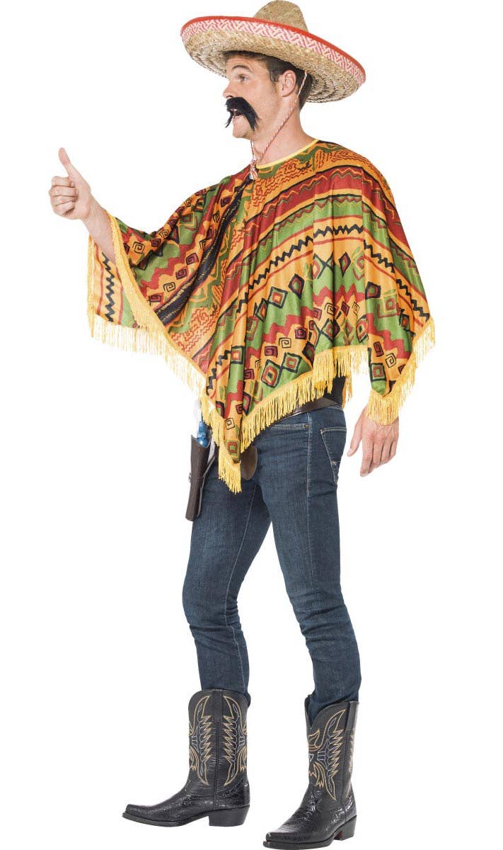 Men's Mexican Poncho Men's Wild West Costume Side