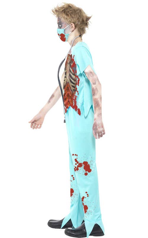 Kid's Undead Zombie Doctor Costume Side View