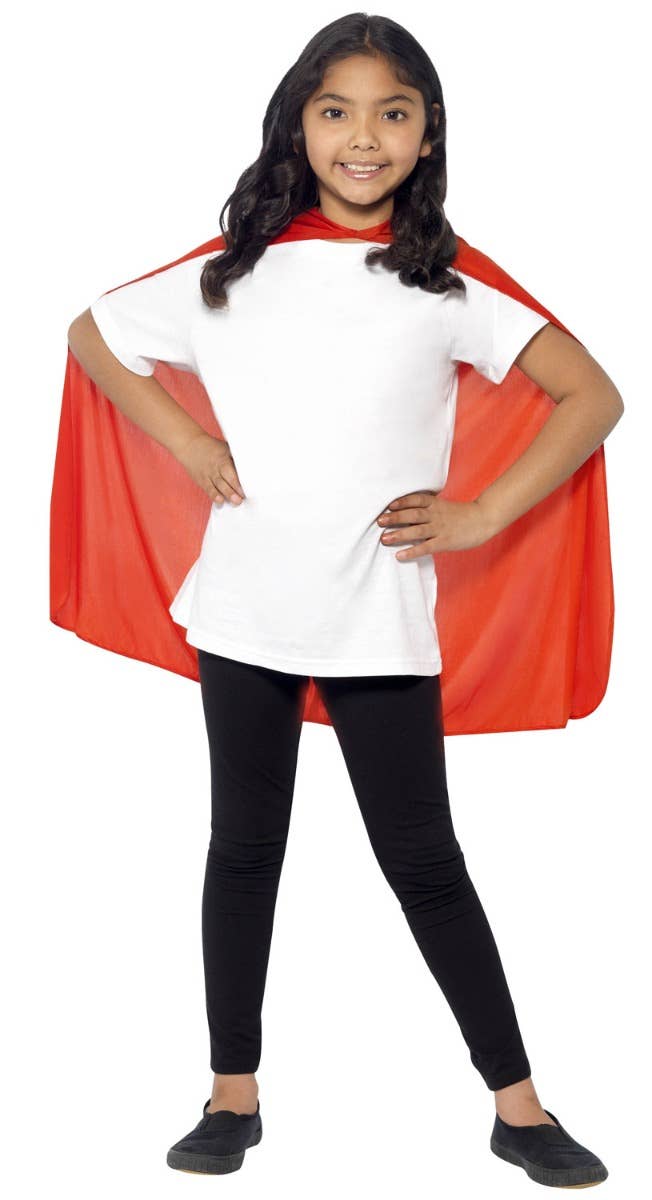 Kids Simple Red Superhero Costume Accessory Cape Alternative Image