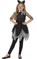 Girl's Leopard Print Cat Fancy Dress Animal Costume Front View