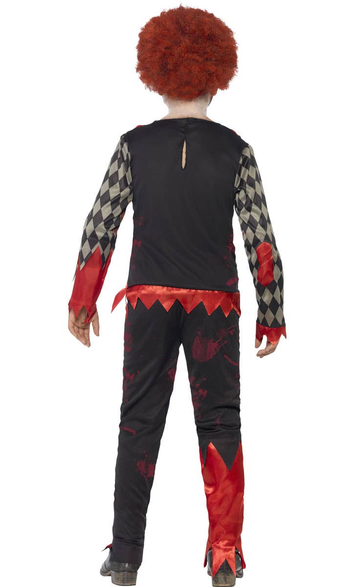 Zombie Clown Boys Scary Halloween Costume Back Image