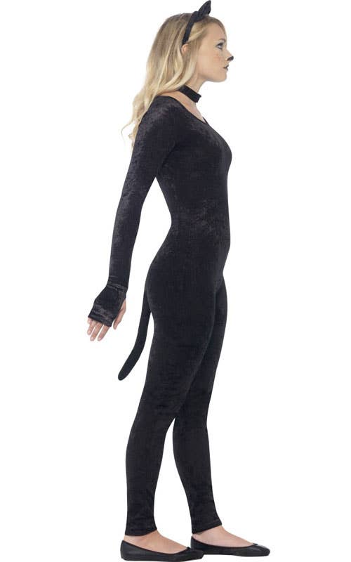 Girl's Teenage Black Cat Animal Costume Catsuit Side