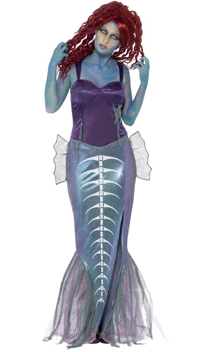 Women's Sexy Zombie Mermaid Halloween Costume Alternate Front Image