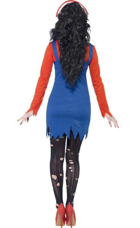 Gamer Women's Super Mario Zombie Halloween Costume Back Image