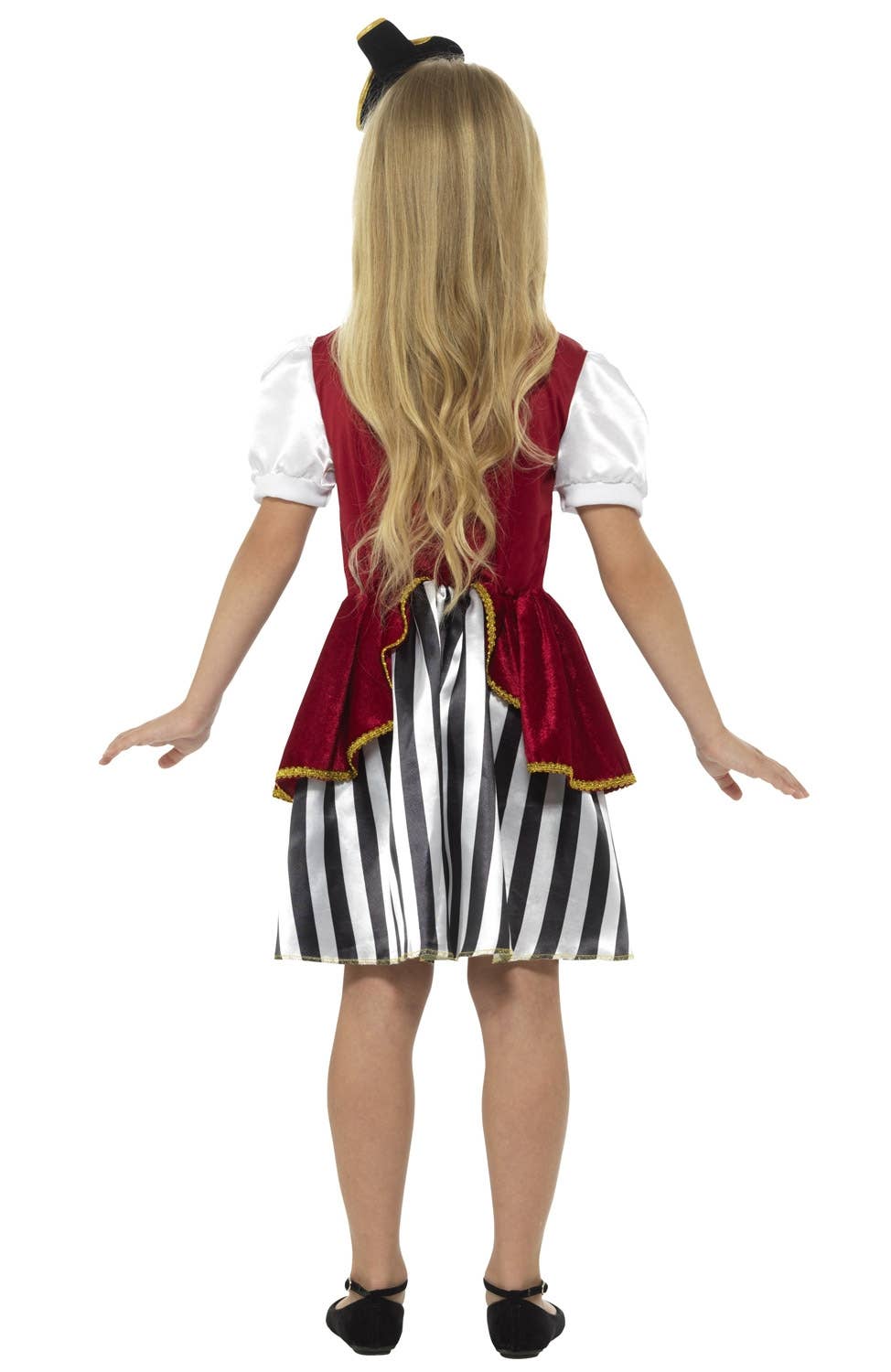Kid's Pirate Girl's Deluxe Fancy Dress Costume Back View