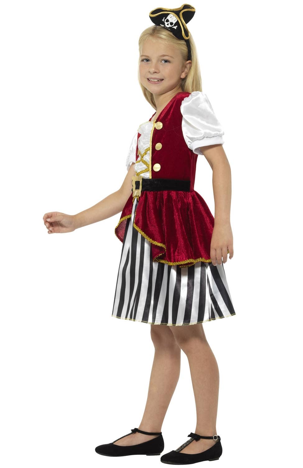 Kid's Pirate Girl's Deluxe Fancy Dress Costume Side View