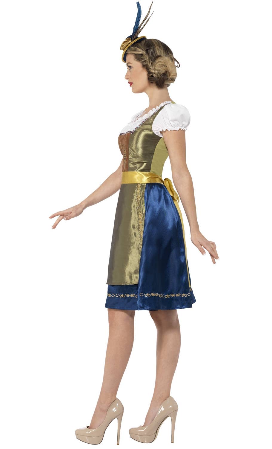 Women's Traditional Dirndl Beer Girl Costume Side View