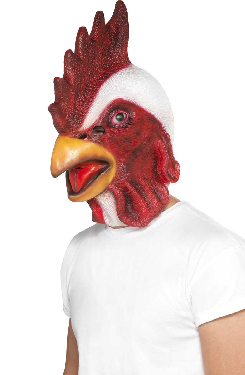 Funny Rooster Latex Costume Mask For Adult's