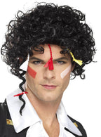 Men's 1980's New Romantics Short Curly Black Adam Ant Costume Wig - Main Image