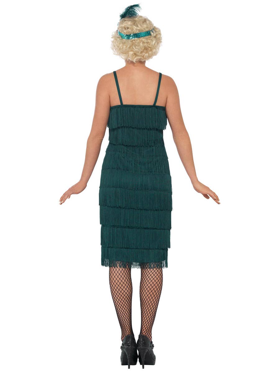 Teal Green Womens Flapper 1920s Costume - Back Image