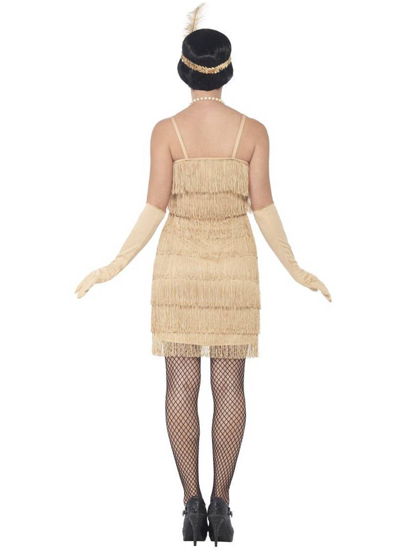 Womens Gold Flapper Dress- Back Image