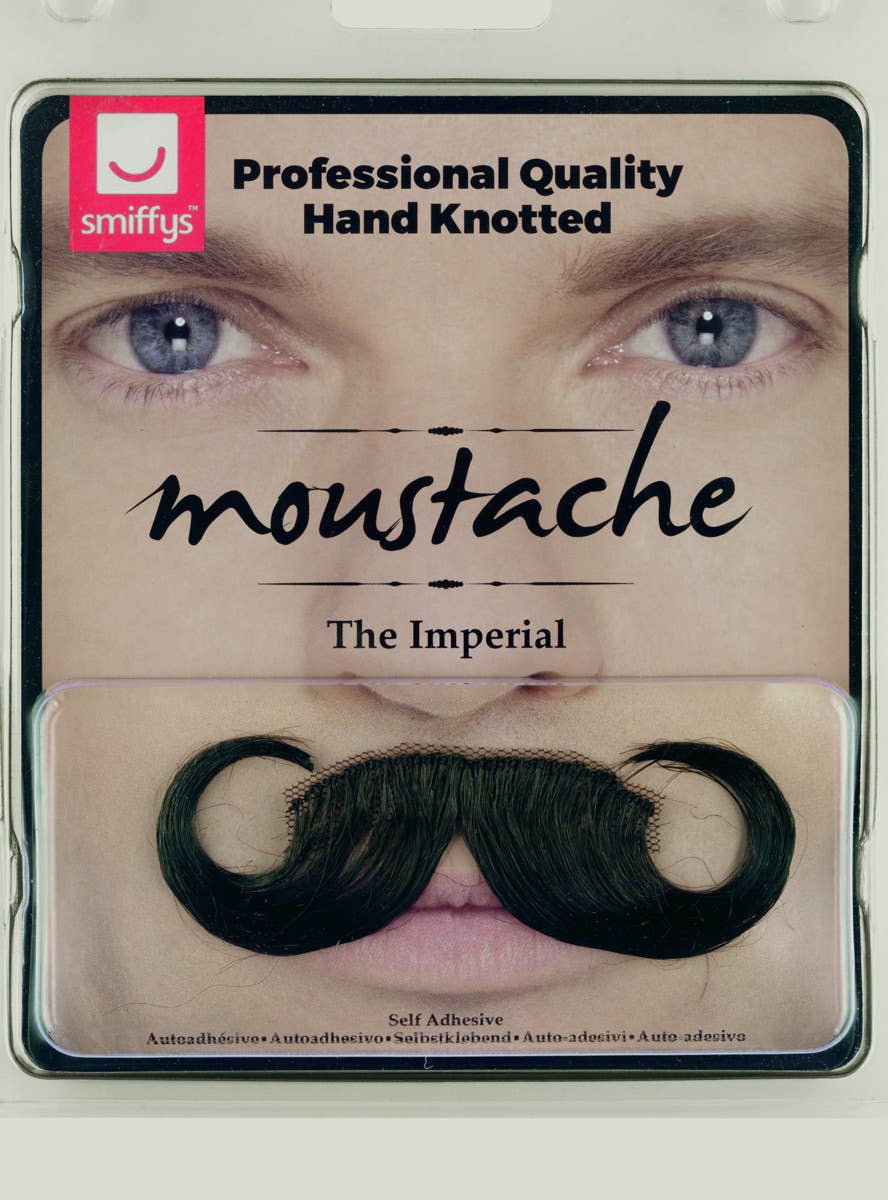 Deluxe Curled Black Costume Moustache Alternate Image