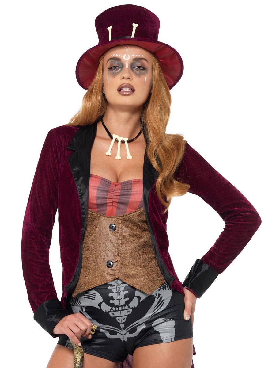 Women's Sexy Voodoo Magic Halloween Fancy Dress Costume Close Front Image
