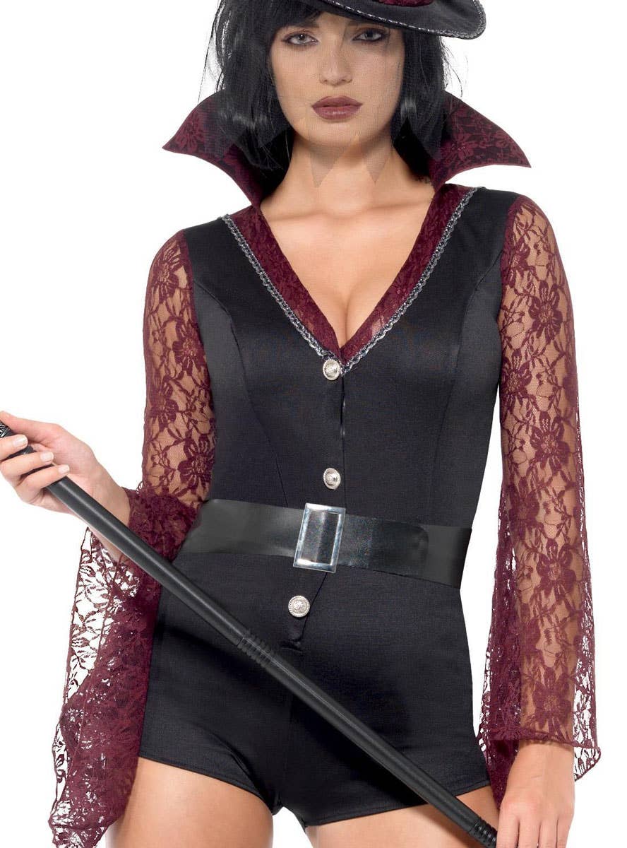 Women's Sexy Fever Vampire Halloween Fancy Dress Costume - Close Front Image