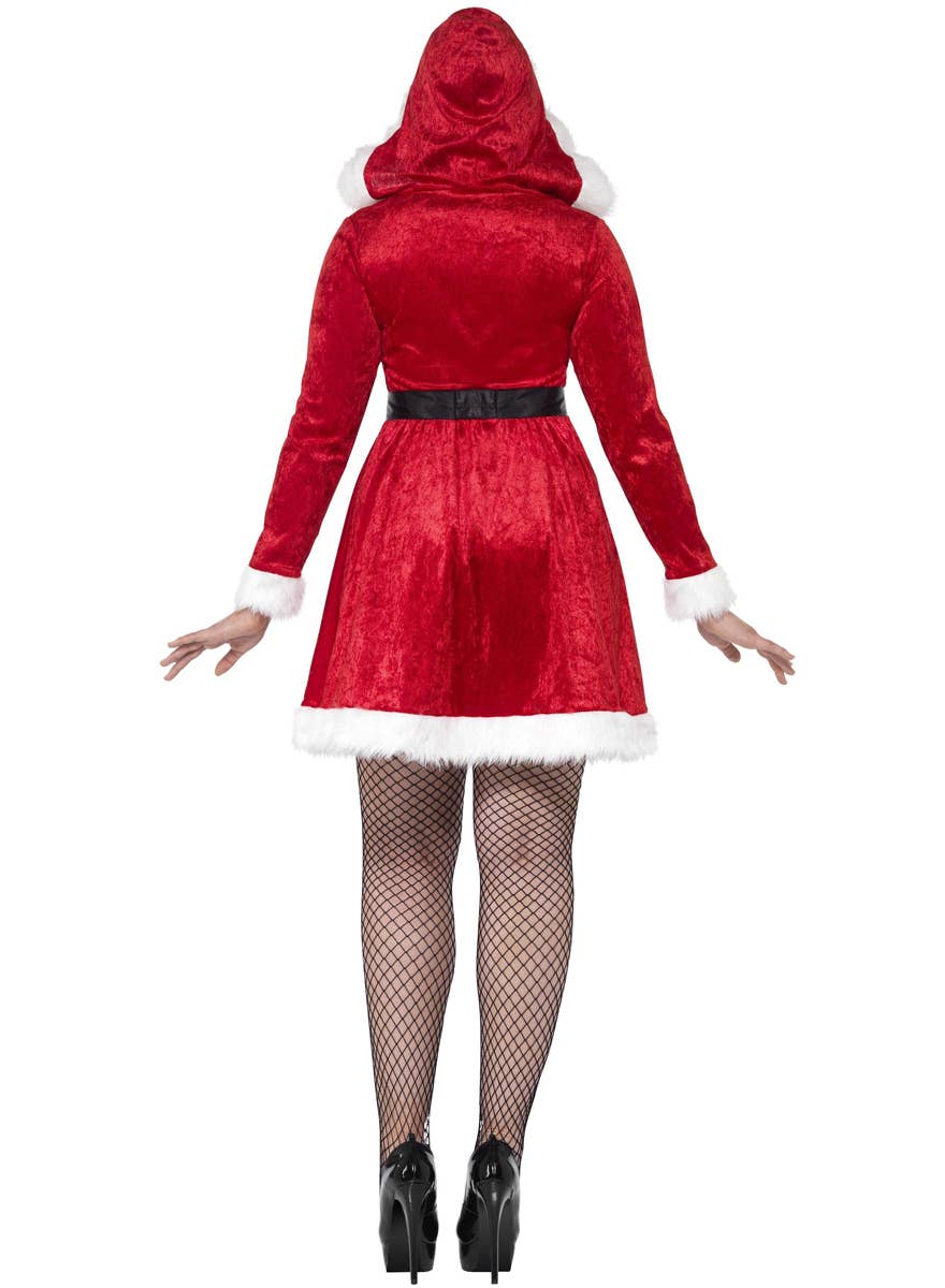 Deluxe Plus Size Red Velvet Mrs Claus Women's Christmas Costume - Back Image