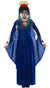 Women's Blue Sacred Mary Mexican Day Of The Dead Velveteen Fancy Dress Halloween Costume Main Image